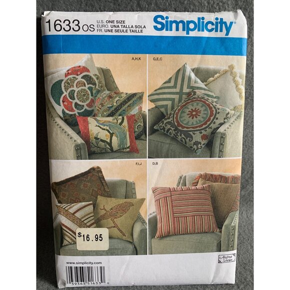 Simplicity Decorative Pillows Sewing Pattern 1633 - uncut - Picture 7 of 10
